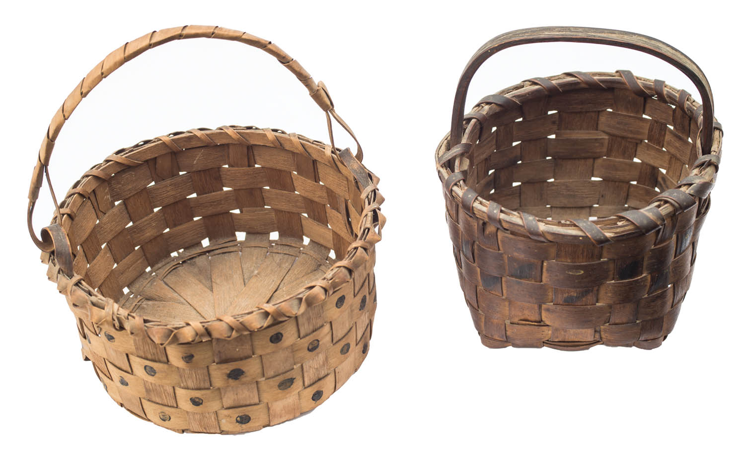 Lot 214: Two Small 19th C. Gathering Baskets