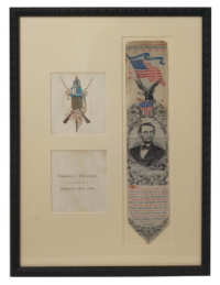 Lot 107A: 1885 Invitation and Commemorative Ribbon