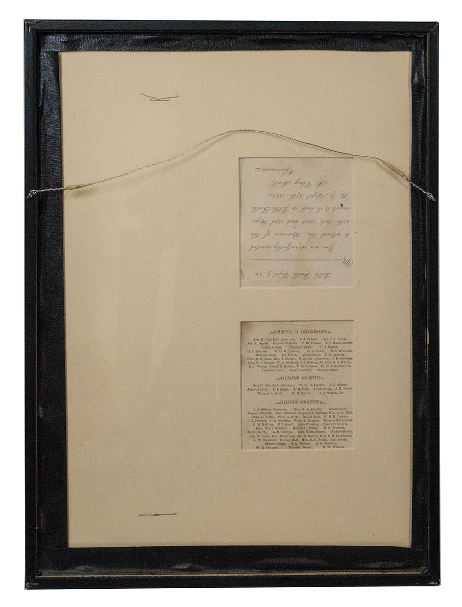Lot 107A: 1885 Invitation and Commemorative Ribbon - Image 3