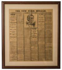 Lot 109B: "Death of Lincoln" - New York Herald