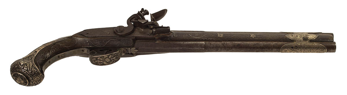 Lot 146: Over-Under Flintlock Pistol