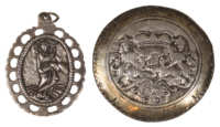 Lot 255: Silver Belt Plate and Silver Pendant