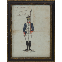 Lot 148: Early Watercolor of French Soldier