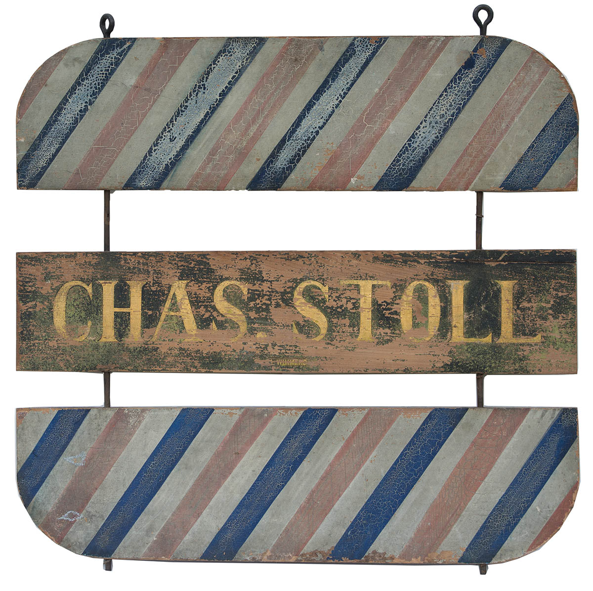 Lot 87: Unique Three-Piece Barber Sign