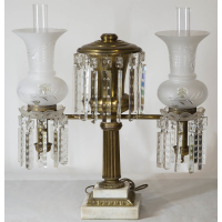 Lot 197: 19th C. Double Astral Lamp