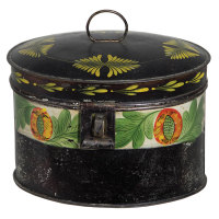 Lot 209: Excellent 19th C. Oval Tin Box