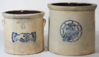 Lot 291: Two 19th C. Stoneware Crocks