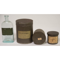 Lot 100D: Labeled Bottle and Tins