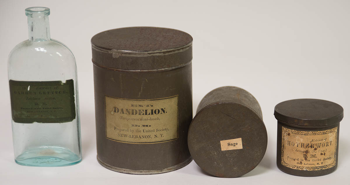 Lot 100D: Labeled Bottle and Tins