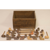 Lot 100G: Box of Clay Pipes, and Stems