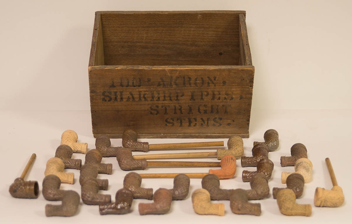 Lot 100G: Box of Clay Pipes, and Stems