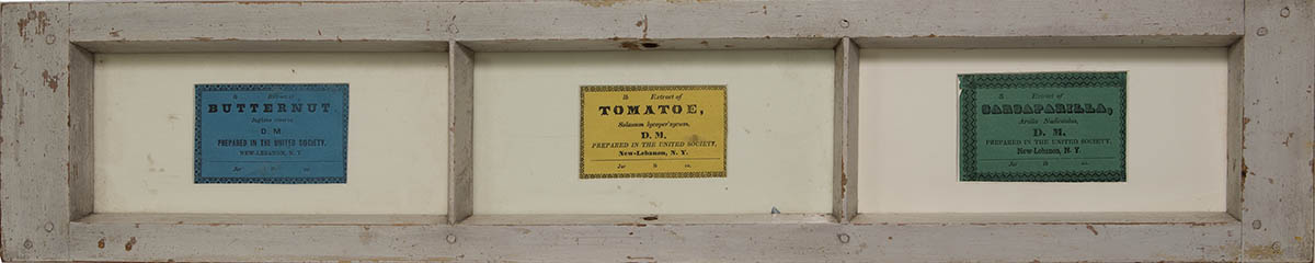 Lot 142: Door Transom and Three Seed Labels